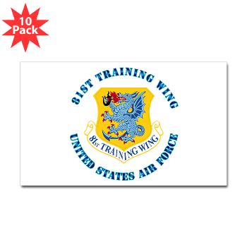 81TW - M01 - 01 - 81st Training Wing with Text - Sticker (Rectangle 10 pk)