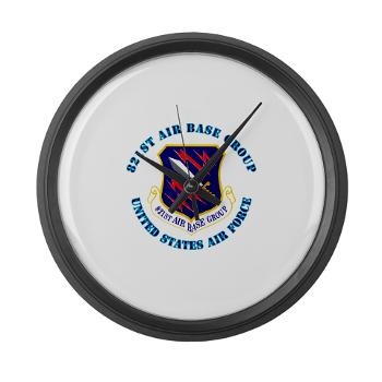 821ABG - M01 - 03 - 821st Air Base Group with Text - Large Wall Clock