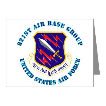 821ABG - M01 - 02 - 821st Air Base Group with Text - Note Cards (Pk of 20)