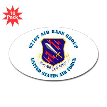821ABG - M01 - 01 - 821st Air Base Group with Text - Sticker (Oval 10 pk)