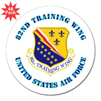82TW - M01 - 01 - 82nd Training Wing with Text - 3" Lapel Sticker (48 pk)