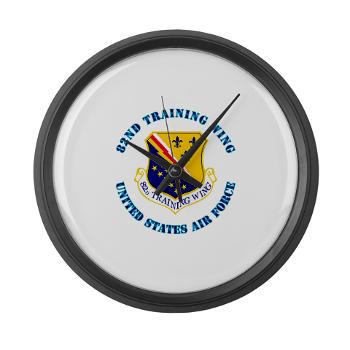82TW - M01 - 03 - 82nd Training Wing with Text - Large Wall Clock