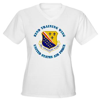 82TW - A01 - 04 - 82nd Training Wing with Text - Women's V-Neck T-Shirt
