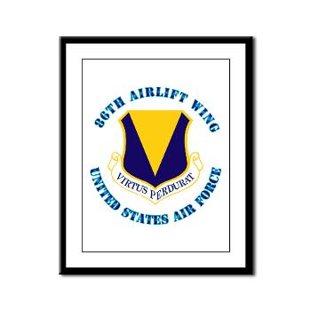 86AW - M01 - 02 - 86th Airlift Wing with Text - Framed Panel Print - Click Image to Close