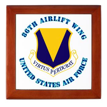 86AW - M01 - 03 - 86th Airlift Wing with Text - Keepsake Box