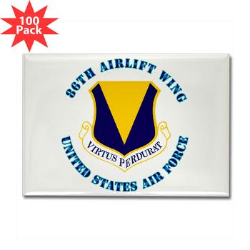 86AW - M01 - 01 - 86th Airlift Wing with Text - Rectangle Magnet (100 pack)