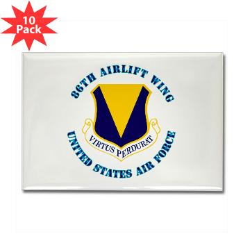 86AW - M01 - 01 - 86th Airlift Wing with Text - Rectangle Magnet (10 pack)