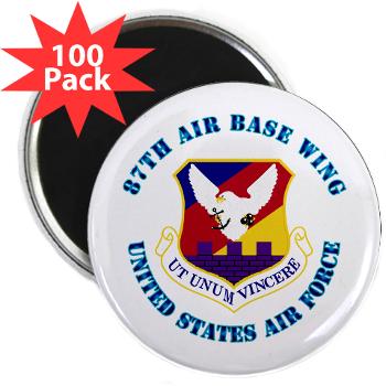 87ABW - M01 - 01 - 87th Air Base Wing with Text - 2.25" Magnet (100 pack)