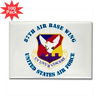 87ABW - M01 - 01 - 87th Air Base Wing with Text - Rectangle Magnet (100 pack)