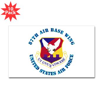 87ABW - M01 - 01 - 87th Air Base Wing with Text - Sticker (Rectangle 10 pk)