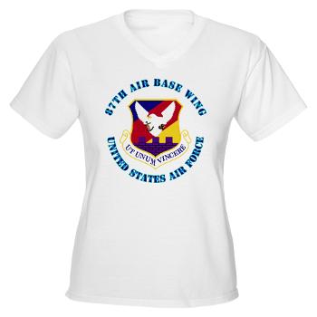87ABW - A01 - 04 - 87th Air Base Wing with Text - Women's V-Neck T-Shirt