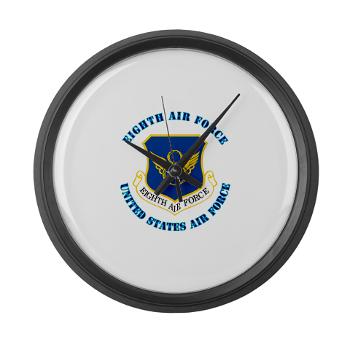 8EAF - M01 - 03 - Eighth Air Force with Text - Large Wall Clock