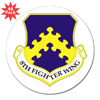 8FW - M01 - 01 - 8th Fighter Wing - 3" Lapel Sticker (48 pk) - Click Image to Close
