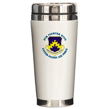8FW - M01 - 03 - 8th Fighter Wing with Text - Ceramic Travel Mug - Click Image to Close