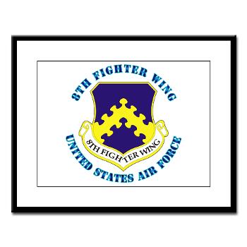 8FW - M01 - 02 - 8th Fighter Wing with Text - Large Framed Print