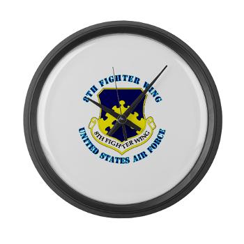 8FW - M01 - 03 - 8th Fighter Wing with Text - Large Wall Clock