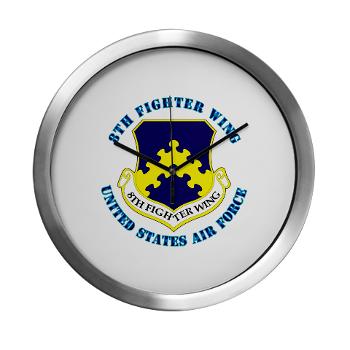 8FW - M01 - 03 - 8th Fighter Wing with Text - Modern Wall Clock