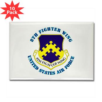 8FW - M01 - 01 - 8th Fighter Wing with Text - Rectangle Magnet (10 pack)