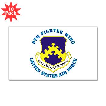 8FW - M01 - 01 - 8th Fighter Wing with Text - Sticker (Rectangle 10 pk)