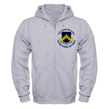 8FW - A01 - 03 - 8th Fighter Wing with Text - Zip Hoodie