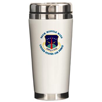 90MW - M01 - 03 - 90th Missile Wing with Text - Ceramic Travel Mug