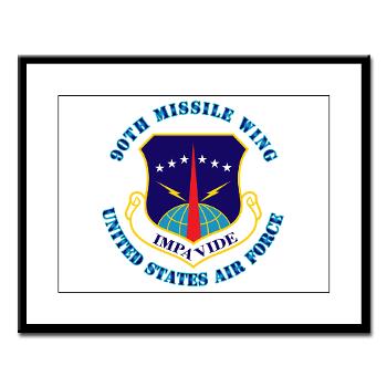 90MW - M01 - 02 - 90th Missile Wing with Text - Large Framed Print