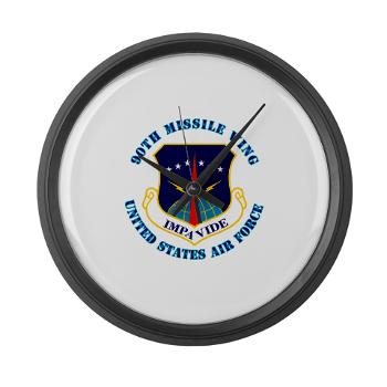 90MW - M01 - 03 - 90th Missile Wing with Text - Large Wall Clock