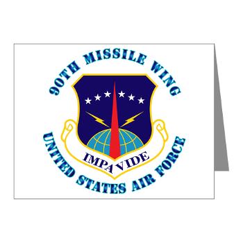 90MW - M01 - 02 - 90th Missile Wing with Text - Note Cards (Pk of 20)