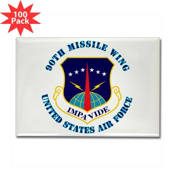 90MW - M01 - 01 - 90th Missile Wing with Text - Rectangle Magnet (100 pack)