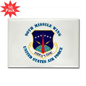 90MW - M01 - 01 - 90th Missile Wing with Text - Rectangle Magnet (10 pack)