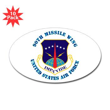 90MW - M01 - 01 - 90th Missile Wing with Text - Sticker (Oval 10 pk)