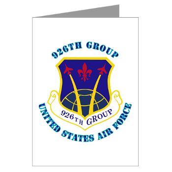926G - M01 - 02 - 926th Group with Text - Greeting Cards (Pk of 20)