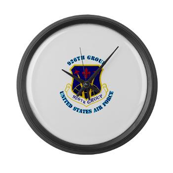 926G - M01 - 03 - 926th Group with Text - Large Wall Clock