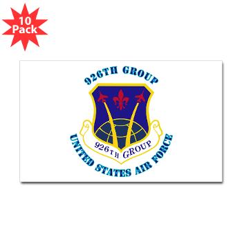 926G - M01 - 01 - 926th Group with Text - Sticker (Rectangle 10 pk)