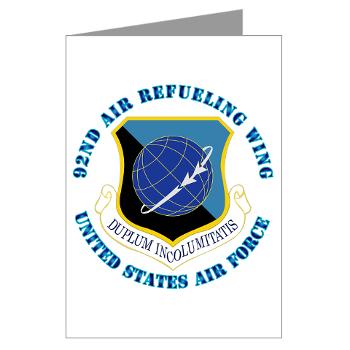92ARW - M01 - 02 - 92nd Air Refueling Wing with Text - Greeting Cards (Pk of 20)