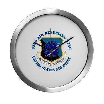 92ARW - M01 - 03 - 92nd Air Refueling Wing with Text - Modern Wall Clock