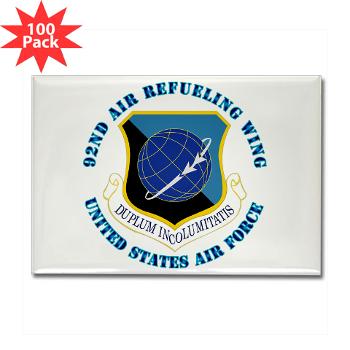 92ARW - M01 - 01 - 92d Air Refueling Wing with Text - Rectangle Magnet (100 pack)