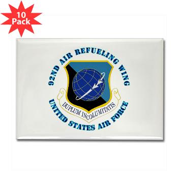 92ARW - M01 - 01 - 92d Air Refueling Wing with Text - Rectangle Magnet (10 pack)