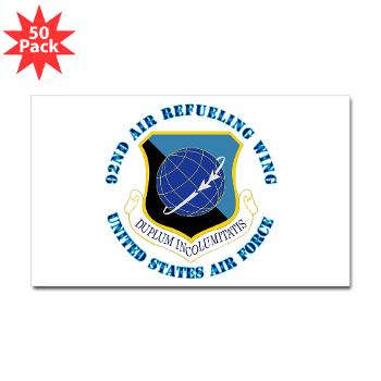 92ARW - M01 - 01 - 92nd Air Refueling Wing with Text - Sticker (Rectangle 50 pk)