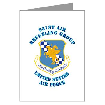 931ARG - M01 - 02 - 931st Air Refueling Group with Text - Greeting Cards (Pk of 10)