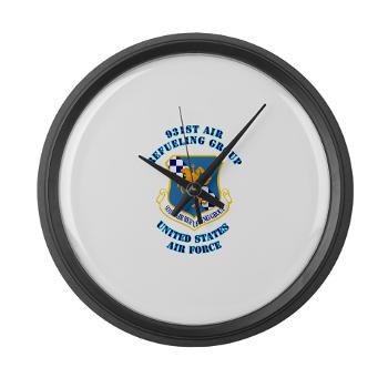 931ARG - M01 - 03 - 931st Air Refueling Group with Text - Large Wall Clock
