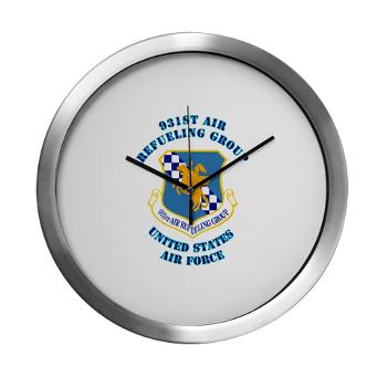 931ARG - M01 - 03 - 931st Air Refueling Group with Text - Modern Wall Clock
