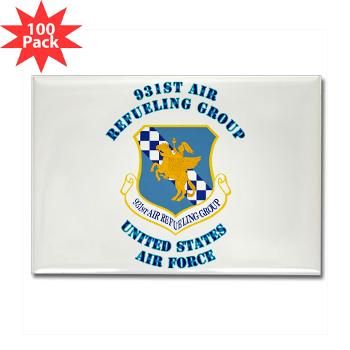 931ARG - M01 - 01 - 931st Air Refueling Group with Text - Rectangle Magnet (100 pack)