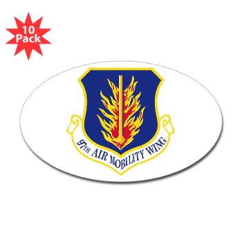 97AMW - M01 - 01 - 97th Air Mobility Wing - Sticker (Oval 10 pk)