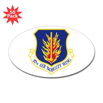 97AMW - M01 - 01 - 97th Air Mobility Wing - Sticker (Oval 50 pk)