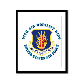 97AMW - M01 - 02 - 97th Air Mobility Wing with Text - Framed Panel Print