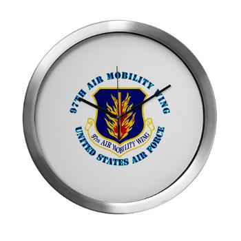 97AMW - M01 - 03 - 97th Air Mobility Wing with Text - Modern Wall Clock