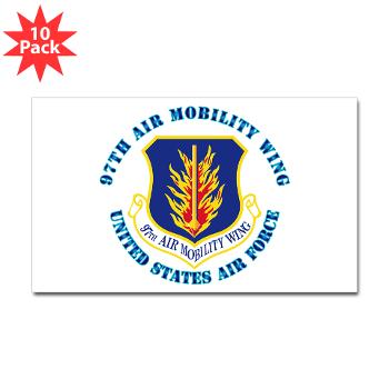 97AMW - M01 - 01 - 97th Air Mobility Wing with Text - Sticker (Rectangle 10 pk)