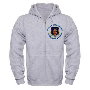 97AMW - A01 - 03 - 97th Air Mobility Wing with Text - Zip Hoodie