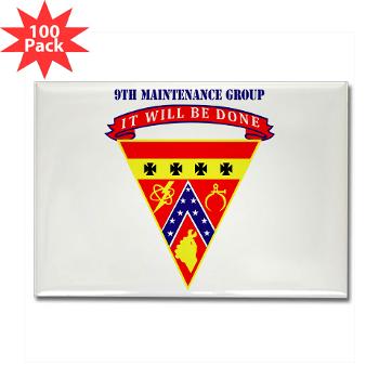 9MAING - M01 - 01 - 9th Maintenance Group with text - Rectangle Magnet (100 pack)